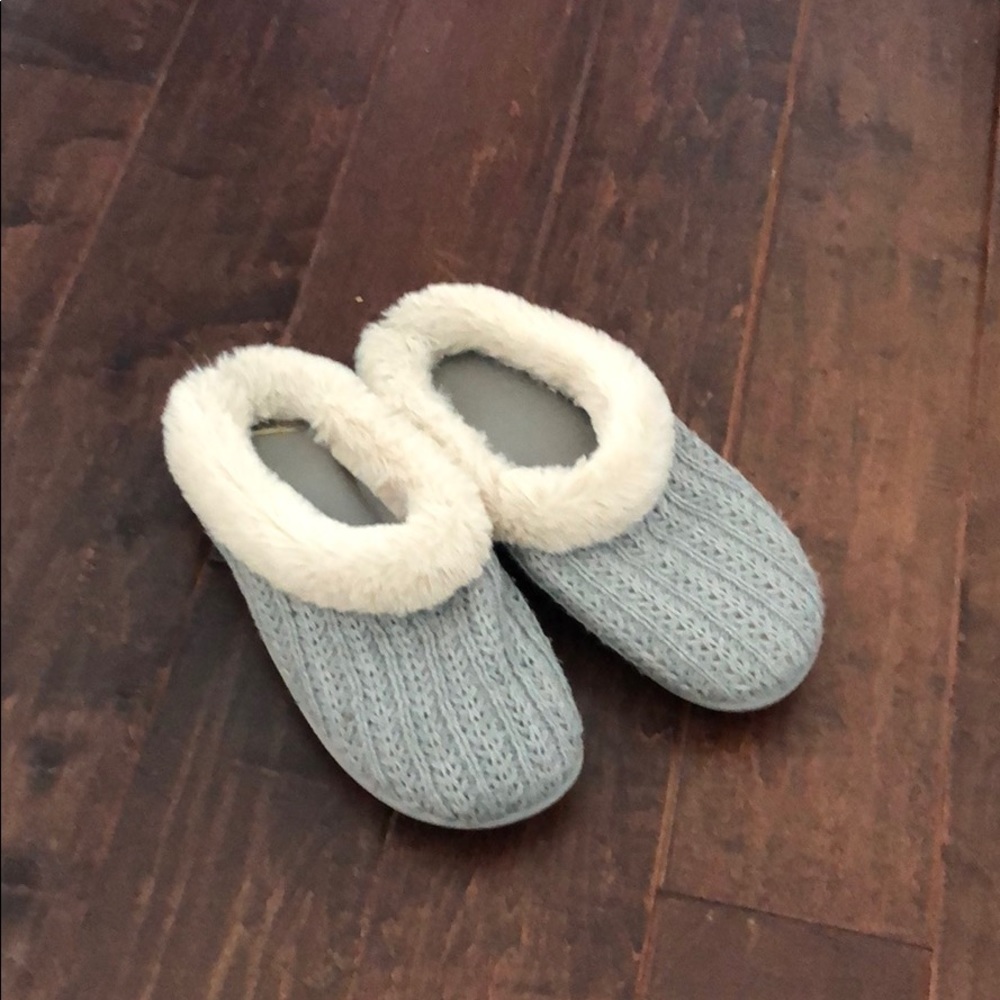 Grey memory foam slippers
